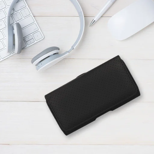 HIT Belt Holster (MÉRET XL) iPhone 15 Pro Max/Samsung A54 5G/A52/S24 Plus/S20 FE tok design 4 fekete (167x83 mm) - 7