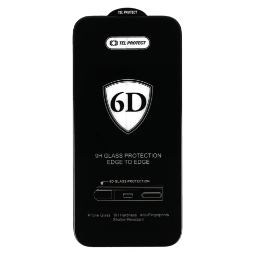 Full Glue 6D edzett üveg iPhone 14 Plus számára Fekete - 10 PACK üvegfólia - 2