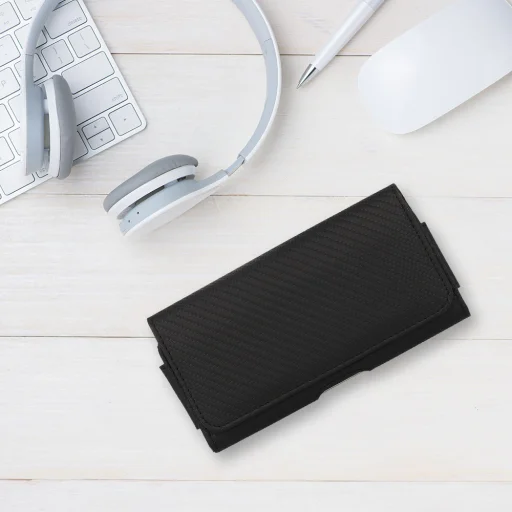 HIT Belt Holster (MÉRET XL) iPhone 15 Pro Max/Samsung A54 5G/A52/S24 Plus/S20 FE dizájn 3 fekete (167x83 mm) tok - 7