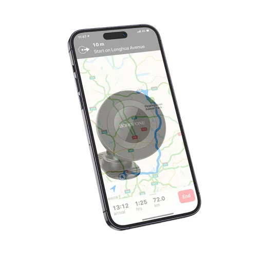 Borofone autós telefontartó BH91 mágneses gyűrű, ragasztható talp, fekete - 2