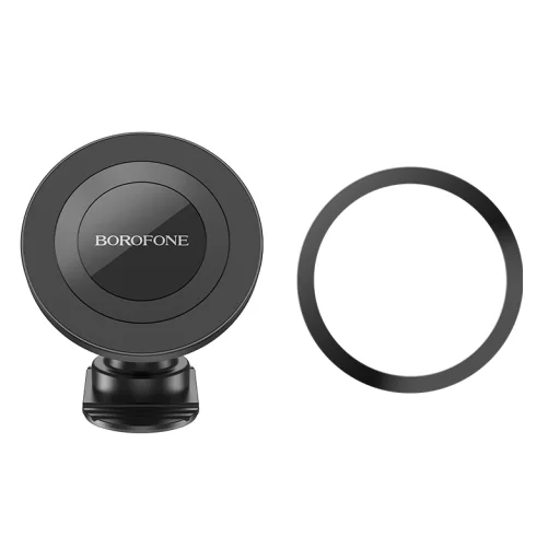 Borofone autós telefontartó BH91 mágneses gyűrű, ragasztható talp, fekete - 6