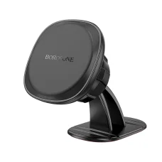 Borofone BH103 Cloud mágneses autós telefontartó, fekete, ragasztható talp