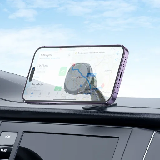 Borofone BH103 Cloud mágneses autós telefontartó, fekete, ragasztható talp - 7