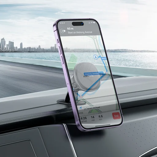 Borofone BH103 Cloud mágneses autós telefontartó, fekete, ragasztható talp - 8