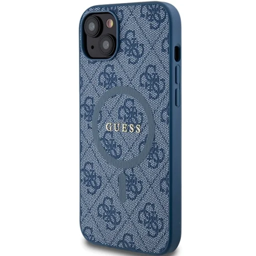 Original Case GUESS hardcase 4G Collection Leather Metal Logo MagSafe GUHMP15MG4GFRB iPhone 15 Plus/14 Plus tok kék - 2