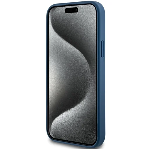 Original Case GUESS hardcase 4G Collection Leather Metal Logo MagSafe GUHMP15MG4GFRB iPhone 15 Plus/14 Plus tok kék - 5