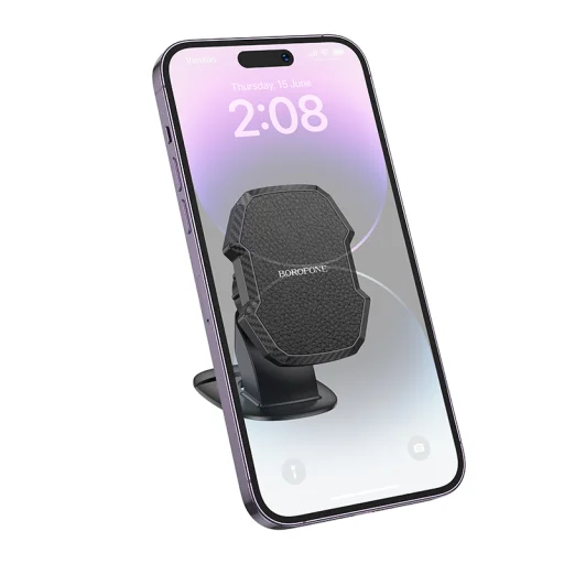 Borofone autós tartó BH111 Adelante mágneses, ragasztós talppal fekete - 2