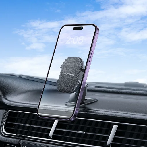 Borofone autós tartó BH111 Adelante mágneses, ragasztós talppal fekete - 7