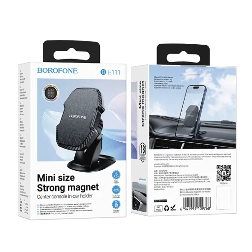 Borofone autós tartó BH111 Adelante mágneses, ragasztós talppal fekete - 9