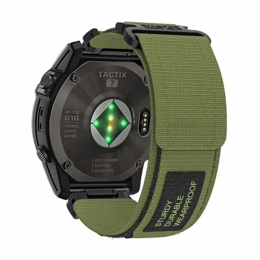 Nylon hurkos Garmin szíj 26mm design 1 zöld - 1