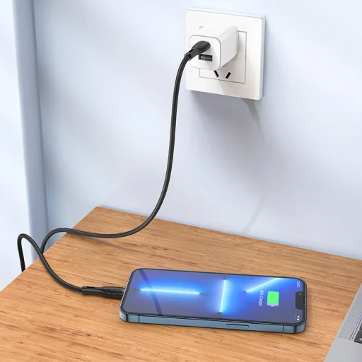 Borofone BX86 Advantage kábel - Type C - Lightning - PD 20W - 1 méter - fekete - 4