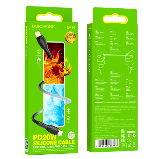 Borofone BX86 Advantage kábel - Type C - Lightning - PD 20W - 1 méter - fekete - 5