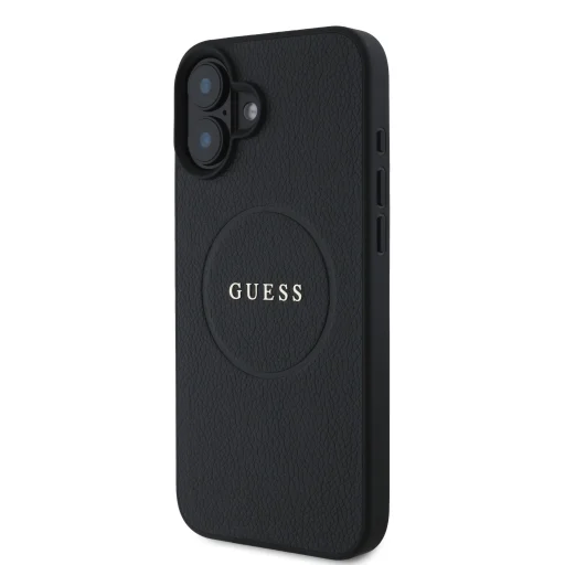  iPhone 16 Plus fekete Guess PU Grained Classic Logo MagSafe tok - 3