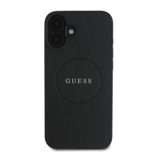  iPhone 16 Plus fekete Guess PU Grained Classic Logo MagSafe tok - 2