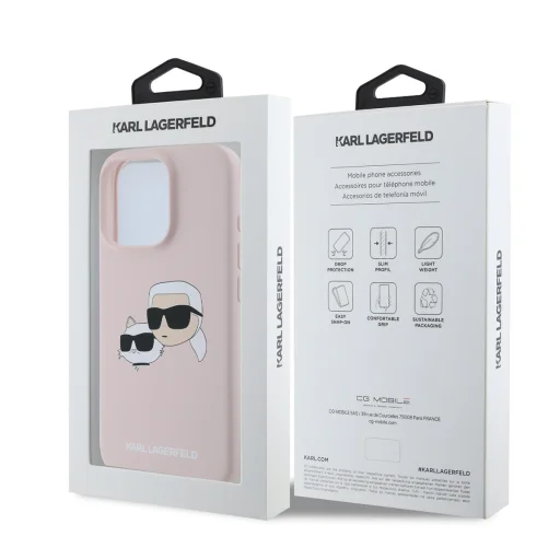  iPhone 16 Pro Pink Karl Lagerfeld Liquid Silicone Double Heads MagSafe tok - 6