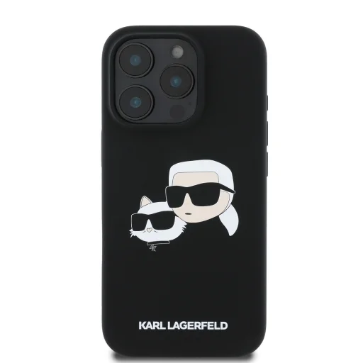  iPhone 16 Pro Max Fekete Karl Lagerfeld Liquid Silicone Double Heads MagSafe tok - 2