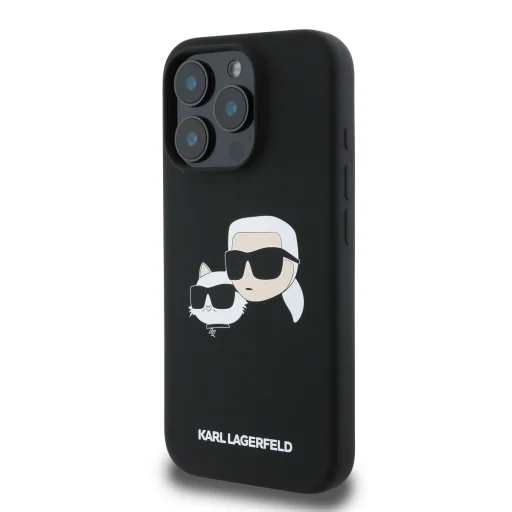  iPhone 16 Pro Max Fekete Karl Lagerfeld Liquid Silicone Double Heads MagSafe tok - 3