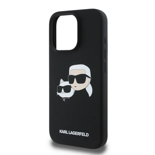  iPhone 16 Pro Max Fekete Karl Lagerfeld Liquid Silicone Double Heads MagSafe tok - 4