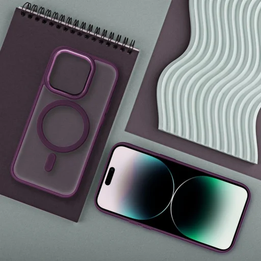 MATTE MAG COVER tok kompatibilis MagSafe technológiával SAMSUNG S25 PLUS-hoz szilvaszínű piros - 4