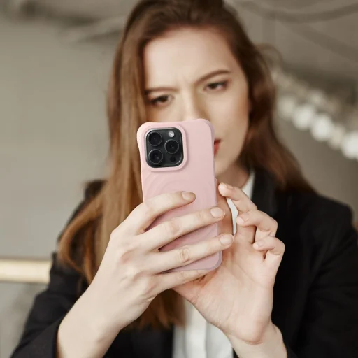 Silicone Zephyr Mag tok kompatibilis MagSafe do IPHONE 16 PRO rózsaszín - 3