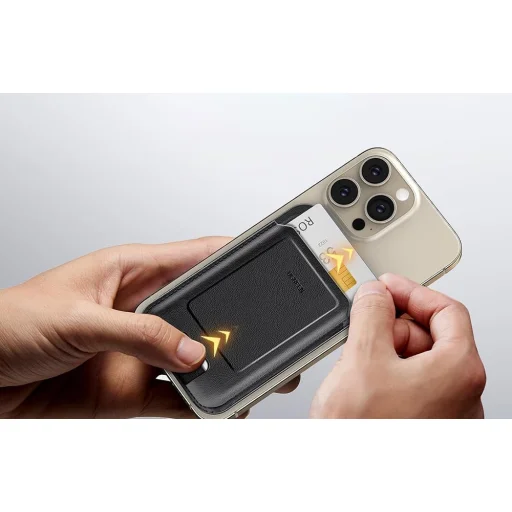 Mágneses pénztárca állvány funkcióval iPhone MagSafe készülékekhez, Ugreen LP836, bőr (fekete) - 4