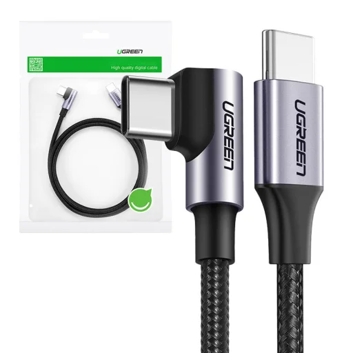Ugreen US255 USB-C to USB-C kábel, 3m, 60W, szögletes (fekete) - 2