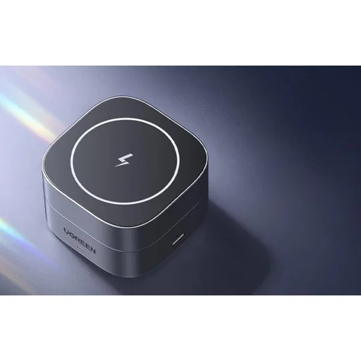 Qi indukciós töltő 2 az 1-ben iPhone és AirPods készülékekhez, Ugreen W256, 20W (fekete) + USB-C - USB-C kábel 1m - 4