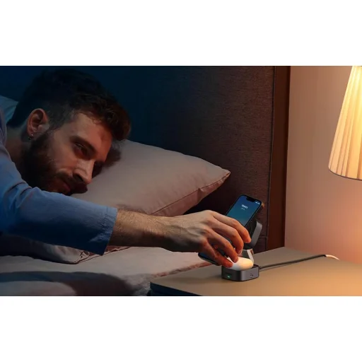 Qi indukciós töltő 2 az 1-ben iPhone és AirPods készülékekhez, Ugreen W256, 20W (fekete) + USB-C - USB-C kábel 1m - 9