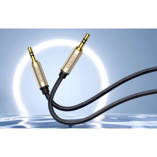 AUX kábel 3.5mm Ugreen AV125, aranyozott, 3m (szürke) - 2