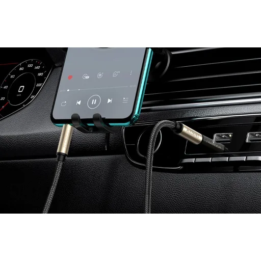 AUX kábel 3.5mm Ugreen AV125, aranyozott, 3m (szürke) - 5