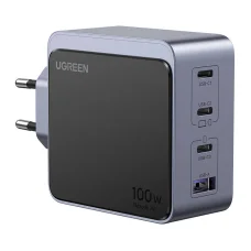 Hálózati töltő Ugreen Nexode Air 100W, 3x USB-C, USB (szürke)