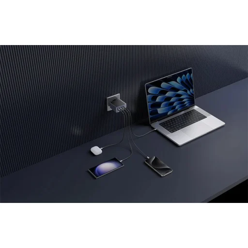 Hálózati töltő Ugreen Nexode Air 100W, 3x USB-C, USB (szürke) - 5