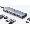 UGREEN CM511 5 az 1-ben USB-C hub, 3 portos USB3.0 + HDMI + TF/SD (szürke) - 2