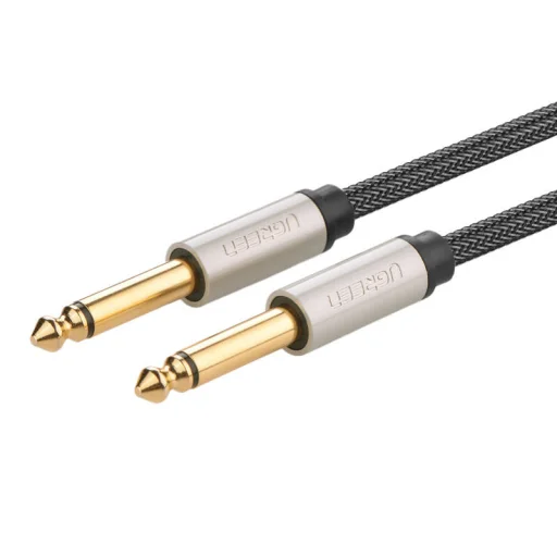 Jack 6.3mm - jack 6.35mm kábel Ugreen AV128, 5m, aranyozott (fekete) - 1
