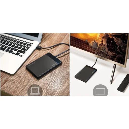 UGREEN US221 2,5 HDD / SSD külső meghajtó, SATA 3.0, USB-C, 50 cm (fekete) - 2