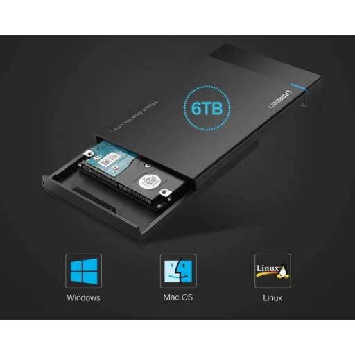 UGREEN US221 2,5 HDD / SSD külső meghajtó, SATA 3.0, USB-C, 50 cm (fekete) - 3