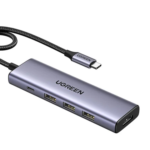 USB-C Hub Ugreen CM511, HDMI 4K 60Hz, 3x USB 3.0 5Gbps, PD 100W (ezüst) - 1