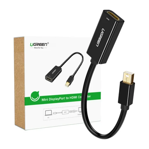 Mini DisplayPort to HDMI adapter / kábel Ugreen MD112, 1080p, 20cm (fekete) - 2
