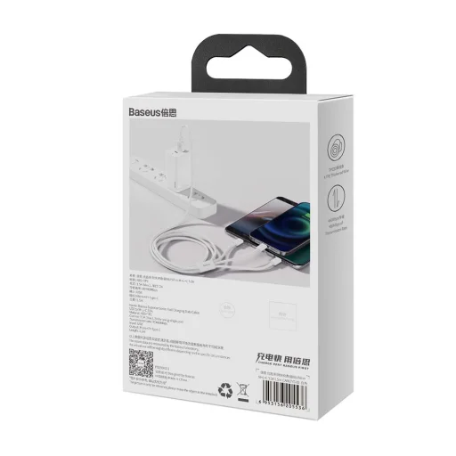 Baseus CAMLTYS-02 Superior Gyors Töltő- és Adatkábel 3in1 USB-C, Lightning, MicroUSB 1.5m Fehér - 7