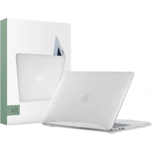 Tech-Protect SmartShell tok MacBook Air 13" M2 / M3 / 2022-2024 - átlátszó és csillámos - 1