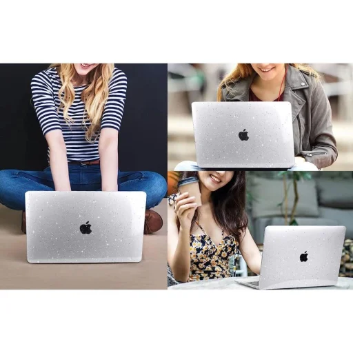 Tech-Protect SmartShell tok MacBook Air 15" (M2-M3 / 2023-2026) - átlátszó és csillogó - 7