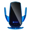 FORCELL autós telefontartó vezeték nélküli töltéssel automata szenzorral + mágneses adapterek HS1 15W kék thumbnail