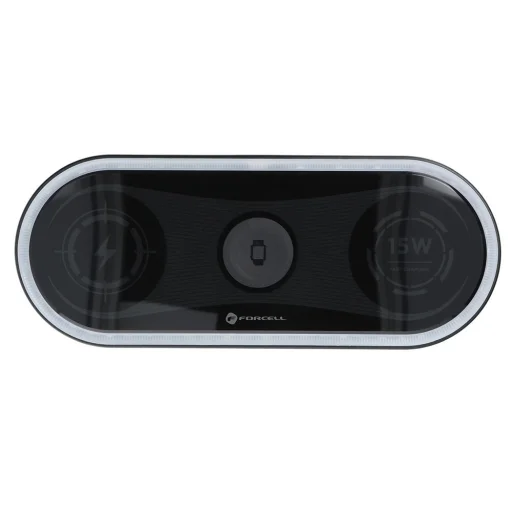 FORCELL F-ENERGY Ellipse vezeték nélküli töltő 3 az 1-ben, kompatibilis az Apple Qi QC 15W fekete - 3