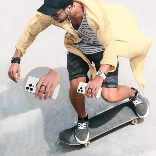 Tech-Protect MMR100 mágneses telefontartó / gyűrű MagSafe kompatibilitással - szürke - 4