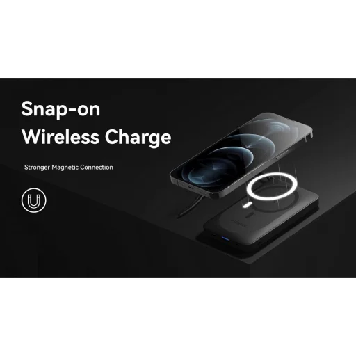 VEGER powerbank 10 000 mAh vezeték nélküli töltéssel MagSafe kompatibilitással PD QC3.0 2A 20W MagOn (VP1151 / W1151) fehér - 19