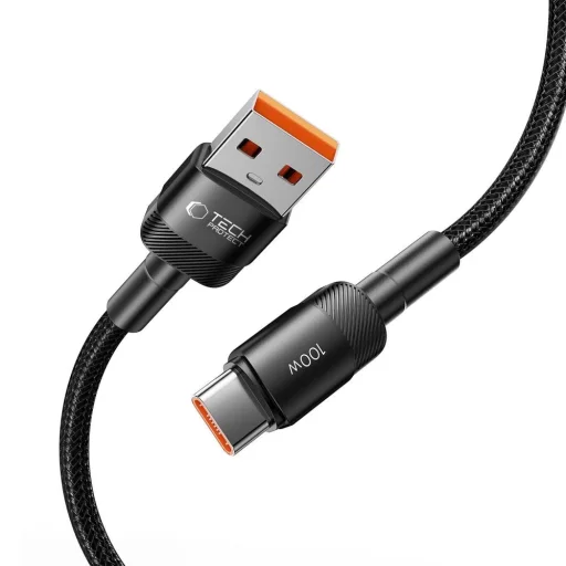 Tech-Protect UltraBoost Evo USB-A / USB-C kábel 100W 5A 1m - fekete - 2