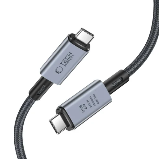 Tech-Protect UltraBoost Max USB-C 4.0 / USB-C 4.0 PD kábel 240W 8K 40Gbps 1m - szürke - 3