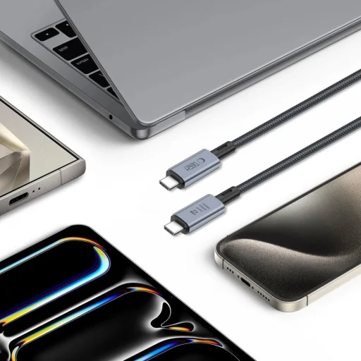 Tech-Protect UltraBoost Max USB-C 4.0 / USB-C 4.0 PD kábel 240W 8K 40Gbps 1m - szürke - 5