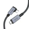 Tech-Protect UltraBoost Max L USB-C 4.0 (egyenes) / USB-C 4.0 (szögletes) PD kábel 240W 8K 40Gbps 1.5m - szürke - 2