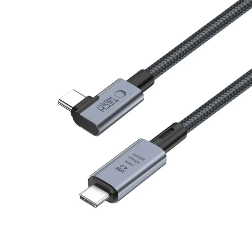 Tech-Protect UltraBoost Max L USB-C 4.0 (egyenes) / USB-C 4.0 (szögletes) PD kábel 240W 8K 40Gbps 1.5m - szürke - 3